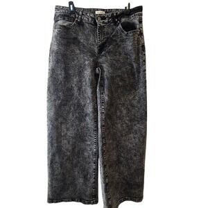 Fire & Rain Black Acid Wash Wide Leg Jeans Size 17 High Rise Y2K Vintage
